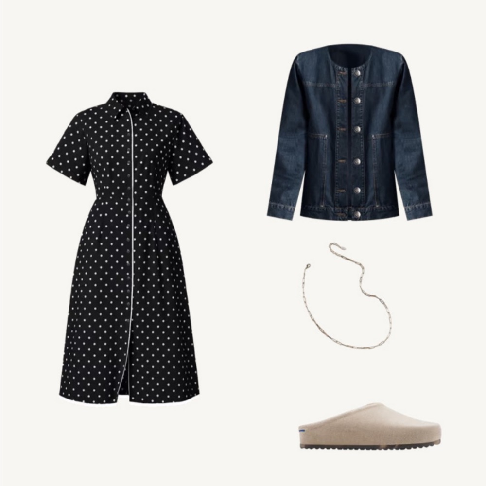 Anthropologie Black and White Polka Dot Midi Dress 🖤🤍🖤